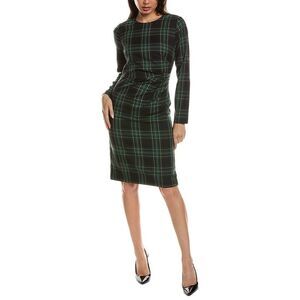 Tahari Asl Womens  Plaid Midi Dress, Black